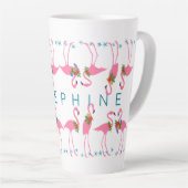 Flamingo's verzamelen hoog latte mok (Rechterhoek)