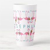 Flamingo's verzamelen hoog latte mok (Voorkant)