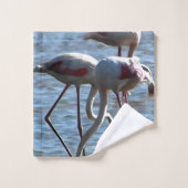 Flamingos voedingstijd Acrylverf Bad Handdoek (Wasdoekje)