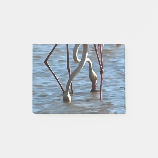 Flamingos voedingstijd Acrylverf Post-it® Notes (Voorkant)