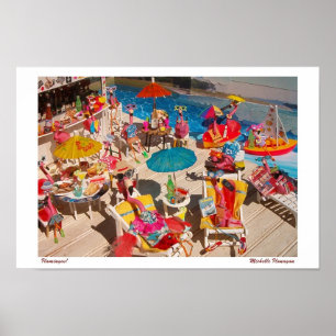 'Flamingos!' voor afdrukken/Poster (geen rand) Poster