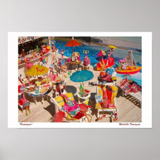 'Flamingos!' voor afdrukken/Poster (geen rand) Poster