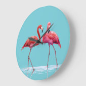 Flamingos Wall Clock Grote Klok (Hoek)