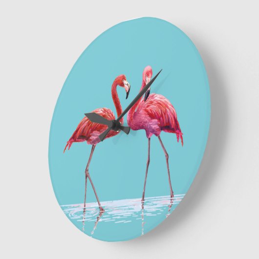 Flamingos Wall Clock Grote Klok (Hoek)