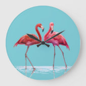 Flamingos Wall Clock Grote Klok (Voorkant)