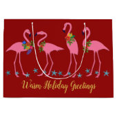 Flamingos Warm-kerstcadeau voor groot papier Cadeauzakje (Voorkant)