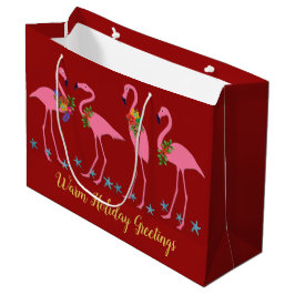 Flamingos Warm-kerstcadeau voor groot papier Cadeauzakje