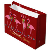 Flamingos Warm-kerstcadeau voor groot papier Groot Cadeauzakje (Voorkant Gekanteld)