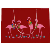 Flamingos Warm-kerstcadeau voor groot papier Groot Cadeauzakje (Achterkant)