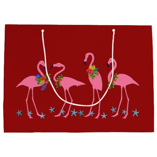 Flamingos Warm-kerstcadeau voor groot papier Groot Cadeauzakje (Achterkant)