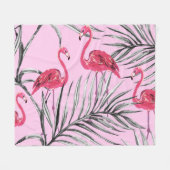Flamingo's,  waterverf. fleece deken (Voorkant (Horizontaal))