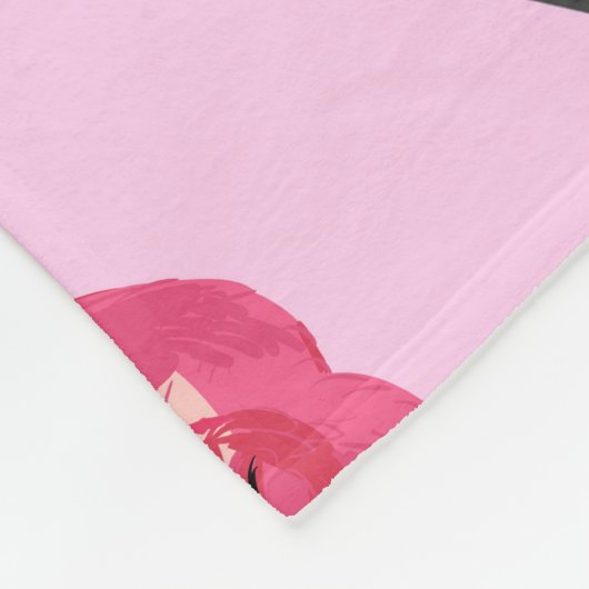 Flamingo's, waterverf. fleece deken (Hoek)