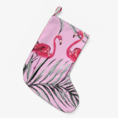 Flamingo's, waterverf. kleine kerstsok (Voorkant (Hangend))