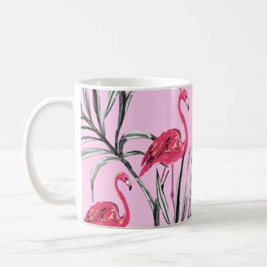 Flamingo's,  waterverf. koffiemok (Links)