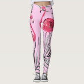 Flamingo's, waterverf. leggings (Voorkant)