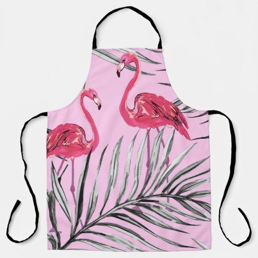 Flamingo's,  waterverf. schort (Voorkant)