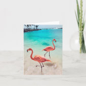 Flamingos Wenskaart Kaart (Voorkant)