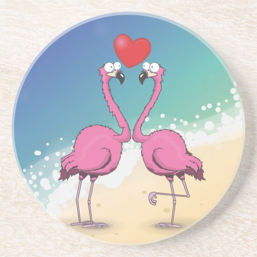 flamingos zandsteen onderzetter (Voorkant)
