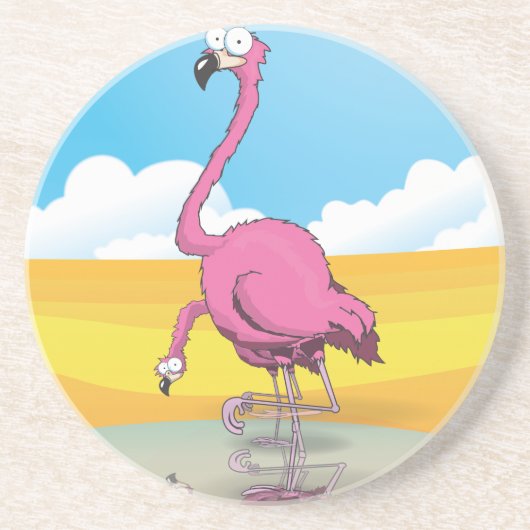 flamingos zandsteen onderzetter (Voorkant)