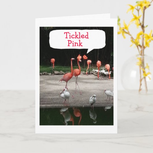 FLAMINGO'S ZIJN "ROZE", HET IS JE VERJAARDAG KAART (Gele Bloem)