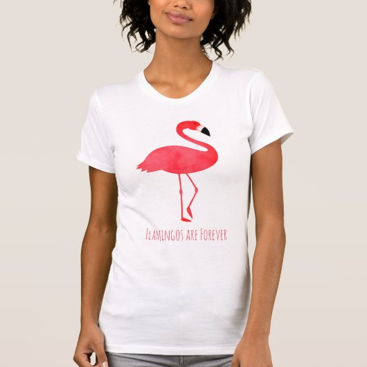 Flamingos zijn voor eeuwig roze woorden t-shirt (Voorkant)