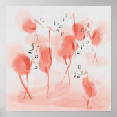 Flamingos zinging poster (Voorkant)