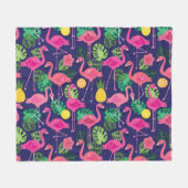 flamingo's, zomerelementen fleece deken (Voorkant (Horizontaal))