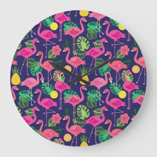 flamingo's, zomerelementen grote klok