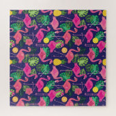 flamingo's, zomerelementen legpuzzel (Horizontaal)