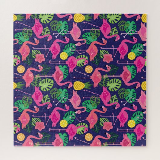  flamingo's, zomerelementen legpuzzel (Horizontaal)