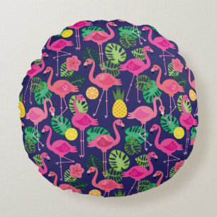 flamingo's, zomerelementen rond kussen