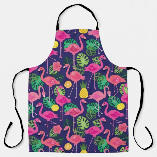 flamingo's, zomerelementen schort (Voorkant)