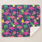 flamingo's, zomerelementen sherpa deken (Voorkant (horizontaal))