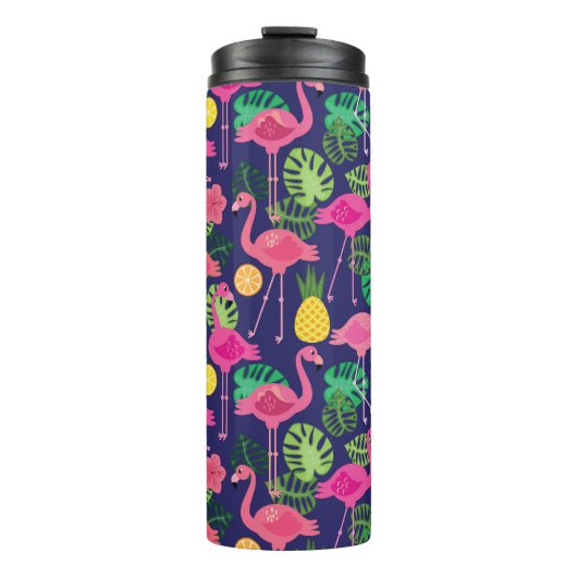 flamingo's, zomerelementen thermosbeker (Voorkant)
