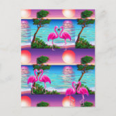 Flamingo's Zon Briefkaart (Voorkant)