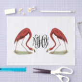 Flamingo's Zwarte Wingeschrift Monogram DIY BG Tissuepapier (Craft)