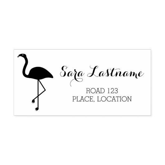 Flamingovogel met aangepaste adresinfo zelfinktende stempel (Design)