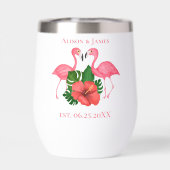 Flamingovogels Schattige Roze Tropisch gepersonali (Achterkant)