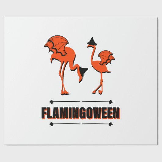 Flamingoween - Halloween Cadeaupapier (Vlak)
