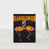 Flamingoween Pompoen Flamingo's Grappige Vogel Hal Kaart (Voorkant)