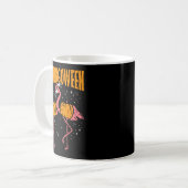 Flamingoween Pompoen Flamingo's Grappige Vogel Hal Koffiemok (Voorkant links)