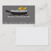 Flamingpan skillet chef catering biz-kaarten visitekaartje (Voorkant / Achterkant)