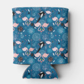 Flamingpatroon van de paardenbloemen blikjeskoeler (Achterkant)