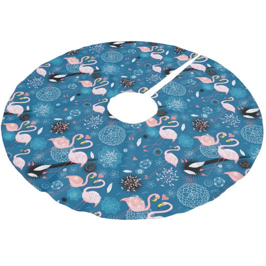 Flamingpatroon van de paardenbloemen kerstboom rok (Gekanteld)