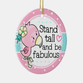 Flamingstandaard hoog en licht roze keramisch ornament (Rechts)