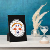 Flamingtussen  pompoen Flamingo Witch Fotoplaat (Zijkant)