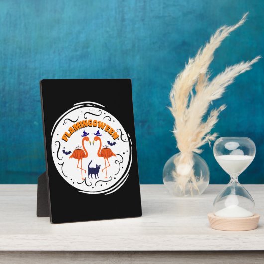 Flamingtussen  pompoen Flamingo Witch Fotoplaat (Zijkant)