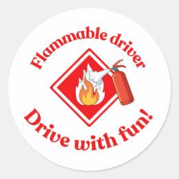 Flammable Driver Trucker Art - Digital Download Ronde Sticker
