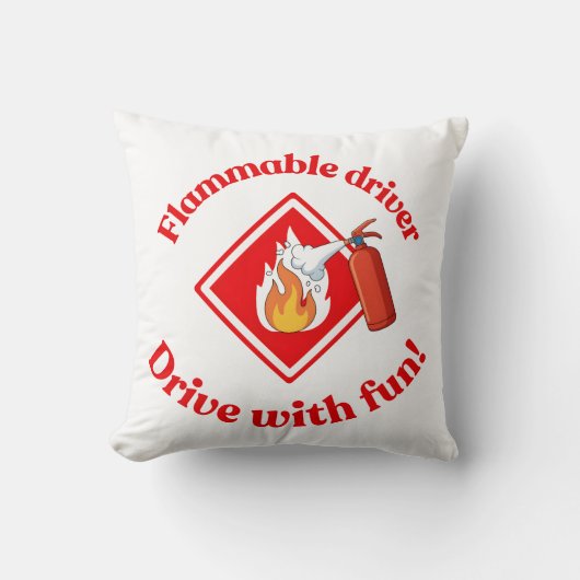 Flammable Driver Trucker | Funny ADR Hazmat Kussen (Voorkant)