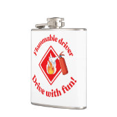 Flammable Driver Trucker Gift | Funny ADR Hazmat Heupfles (Links)